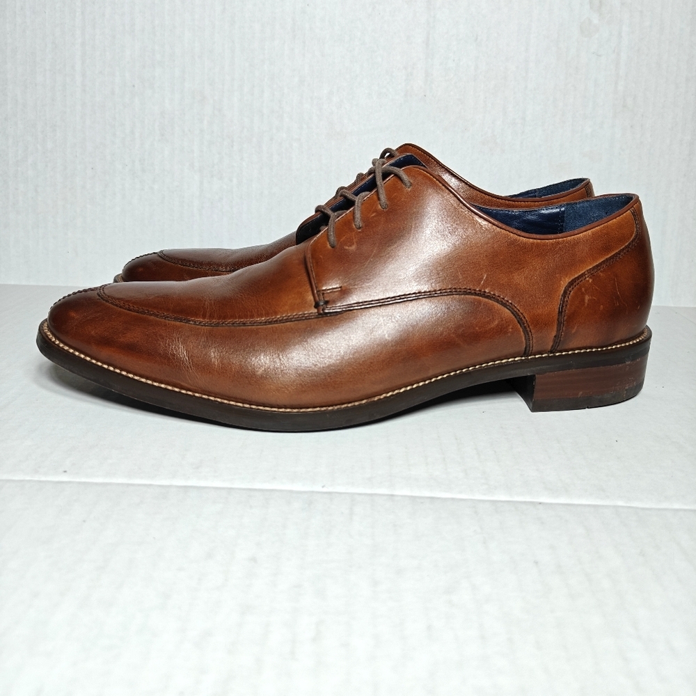 Cole Haan Men's Lenox Hill Split-Toe Oxford Burnished Tan Leather Men's Shoe 12M
